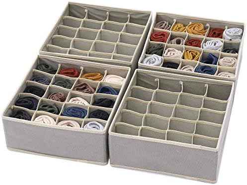 DIOMMELL Set of 4 Foldable Cloth Storage Box Closet Dresser Drawer