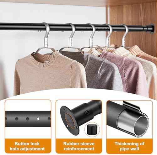 17-52 Inch Closet Rods for Hanging Clothes