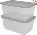 CX BLACK & YELLOW, 27-Gallon Heavy Duty Clear Storage Container & Snap-Tight Lid by BLACKYELLOW