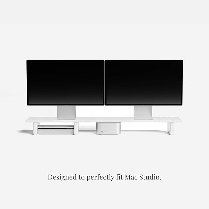 Raico Desk Cockpit Shelf Monitor Stand System Dual Screen Setup Wood Large Desk - Image 8