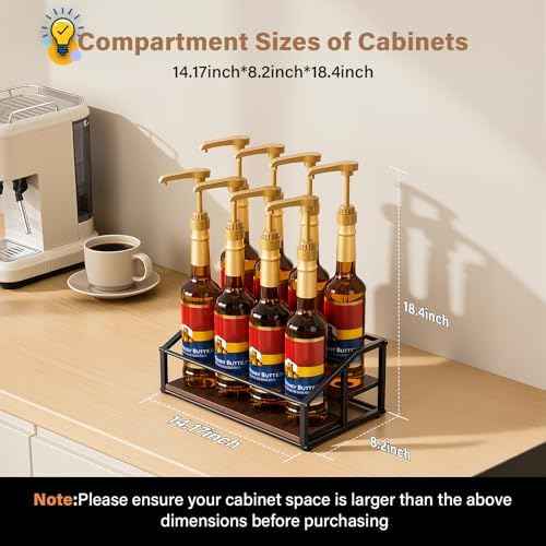 kimilus Coffee Syrup Organizer Rack, Liquor Bottle Display Shelf