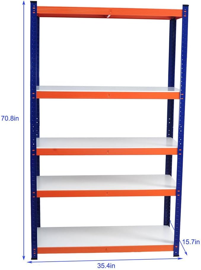 Heavy Duty Garage Storage Shelves, 5-Tier Adjustable Metal Shelving Unit - Image 2