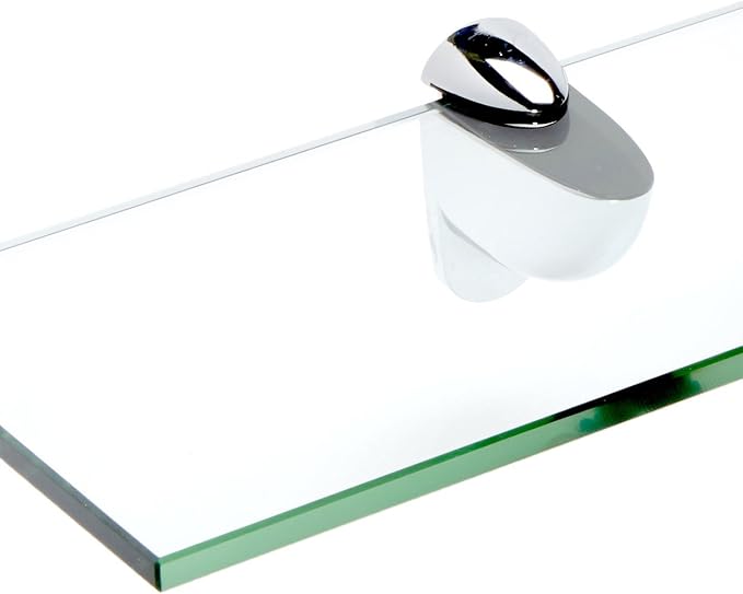 Spancraft Glass H-4.75x18-Chrome Heron Glass Shelf, 4.75" x 18" - Image 2