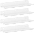 Lifewit Floating Shelves for Wall, 4 Pack White Acrylic Shelf 15" Room Decor by Lifewit