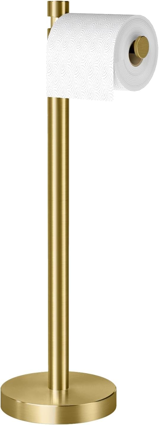 YUMORE Toilet Paper Holder Stand Freestanding, Weighted and Sturdy Stainless by YUMORE