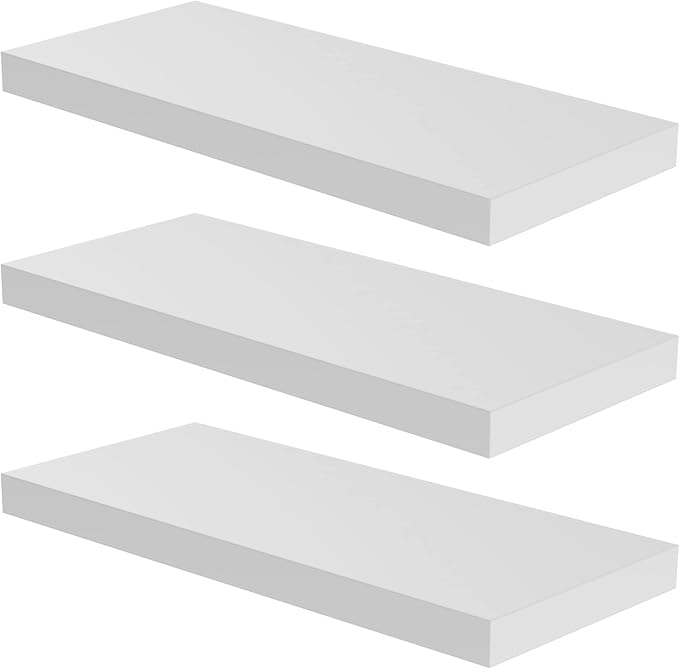 Floating Shelf, 24 in W x 12.75 in D x 2 in H Wooden Floating Wall Shelf by Home