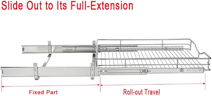 DINDON Pull Out Cabinet Organizer, Heavy-Duty Metal Sliding Drawer Shelf - Image 7