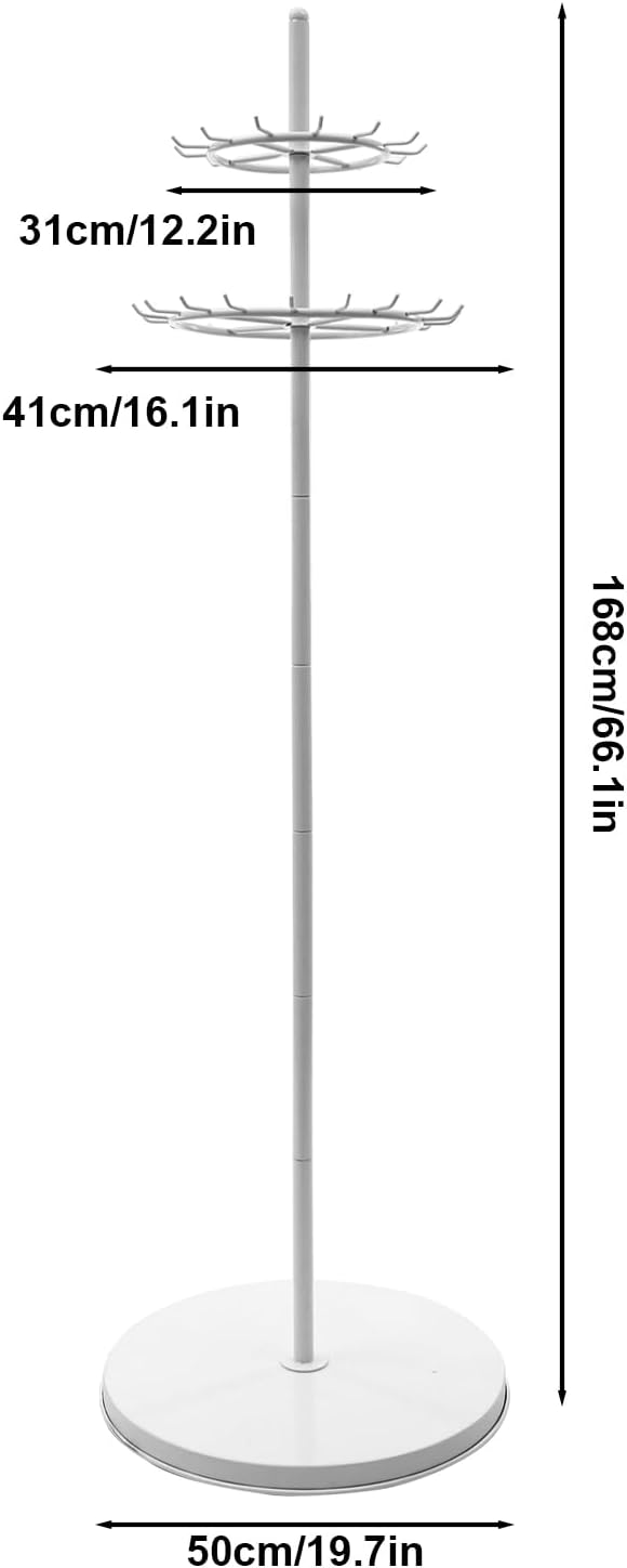 Floor Standing Belt Display, 66.1 Inch Metal Retail Tie Rack Hanger Organizer - Image 2