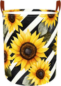 Laundry Baskets 15.7x19.7 Inch Large Sunflower Striped Design Collapsible by Wdesyadms