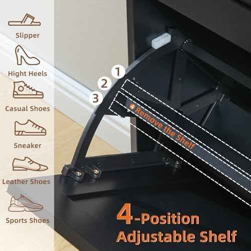 LEYAOYAO Shoe Cabinet Storage for Entryway with 2 Flip Drawers
