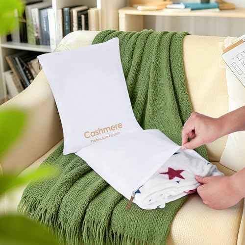 4 Pack Cashmere Sweater Storage Bags, Large Breathable Washable Pure