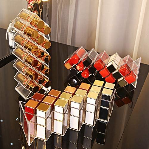 JessLab Acrylic Lipstick Organizer, 16 Slots Lip Gloss Holder Storage