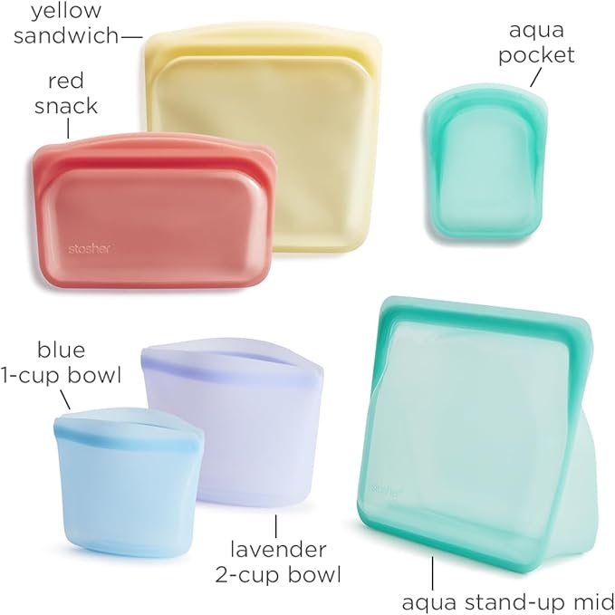 Stasher Premium Silicone Reusable Food Storage Bags, Lunch Bag, Travel - Image 5