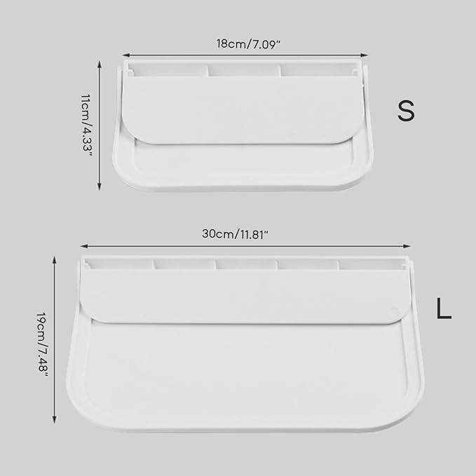 Wall Mounted Small Floating Shelf, Foldable Adhesive Plastics Floating Shelf - Image 3