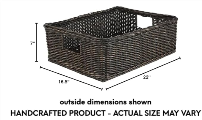 The Basket Lady Under the Bed/Basic Wicker Storage Basket, 22 in L x 16.5 in W - Image 5