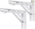 YUMORE Folding Shelf Brackets, 8 Inch Heavy Duty Collapsible Shelf Bracket by YUMORE