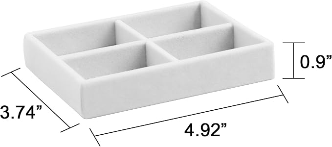 Frebeauty Small Jewelry Tray Set, Stackable Velvet Jewelry Organizer Tray - Image 3