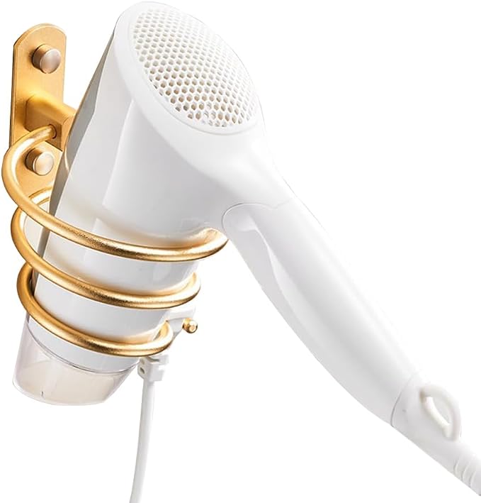 Blow Dryer Holder Wall Mounted Bathroom Hair Dryer Hanger Hair Tool Organizer by KWQKEM