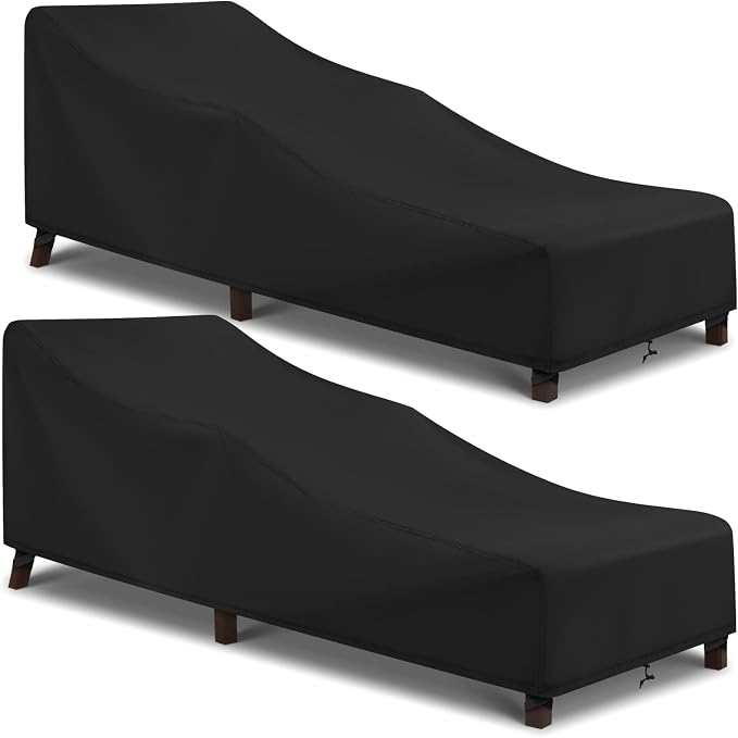 Arcedo Patio Chaise Lounge Cover Water Resistant, 2 Pack of Pool Lounge Chair by ARCEDO