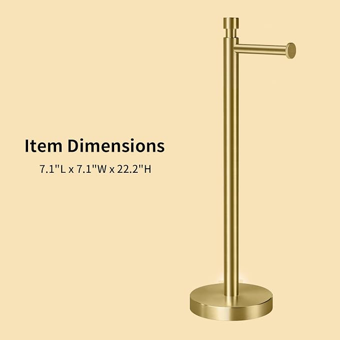 YUMORE Toilet Paper Holder Stand Freestanding, Weighted and Sturdy Stainless - Image 8