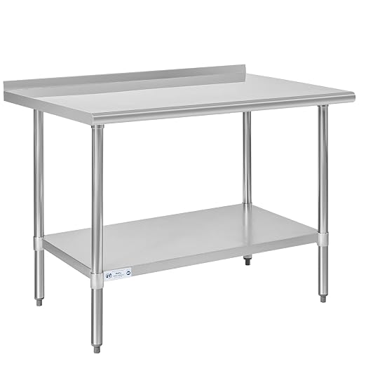 Hally Stainless Steel Table for Prep & Work 30 x 48 Inches, NSF Commercial by HallySinksTablesH