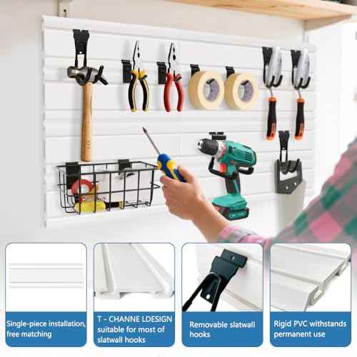 6PCS Slatwall Panel 6"X24",Slat Wall Paneling System for Garage