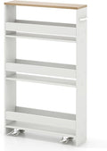 MAT EXPERT Slim Rolling Storage Cart, 4-Tier Freestanding Slim Storage Cart by MATEXPERT