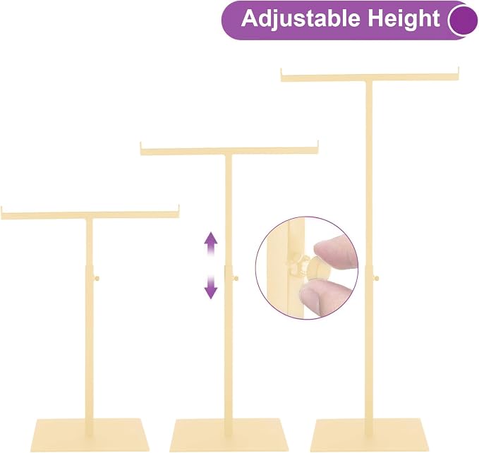 Purse Display Stand T Shaped, Countertop Jewelry/Scarf/Handbag T-Bar Display - Image 3