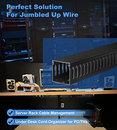 2" H x 2" W Cable Raceway, 66in Under Desk Wire Management Channel, Black