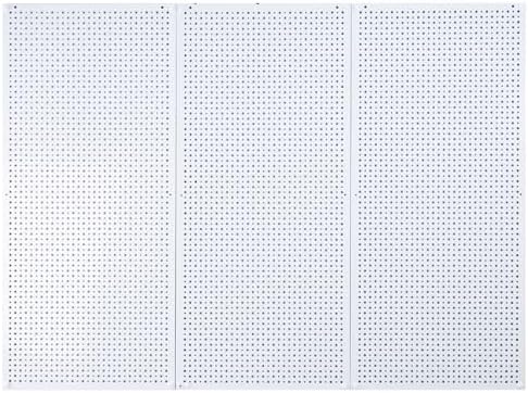 Pegboard Rack Garage Storage Steel Horizontal PegBoard Pack,Steel Pegboard Heavy Duty- 3 Pack 16-Inch X 36-Inch Metal Peg Board Tool Organization Panels (White)