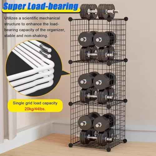 Stackable Safety Helmet Storage Boxes, Large Adjustable Hard Hat Placement Organizer Rack,with Wheels for Construction Site/Garage/Workshop/Factory,16 Grids(75x37x192cm)