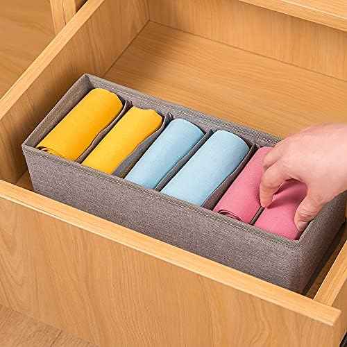 Qozary 3 Pack Sock Underwear Drawer Organizer Dividers, Collapsible