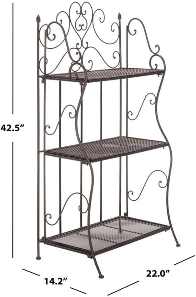 SAFAVIEH PAT5022B Outdoor Collection Torus Unearthed Rust 3-Tier Shelf - Image 3
