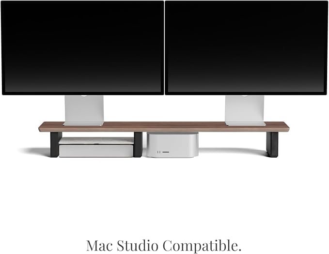 Raico Desk Cockpit Shelf Monitor Stand System Dual Screen Setup Wood Large Desk - Image 5