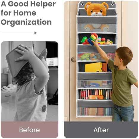 Over the Door Organizer 4 Shelves & 4 Side Pockets, Hanging Door Storage