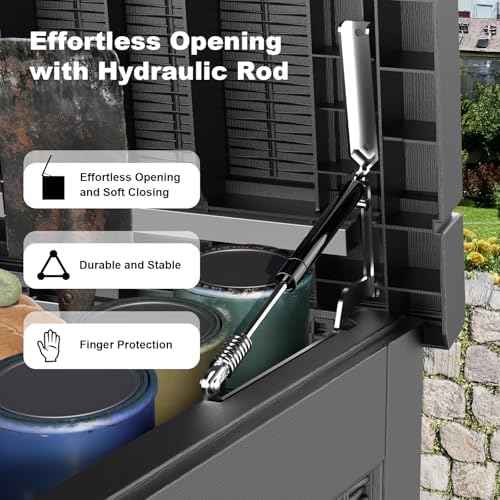 320 Gallon Outdoor Storage Box,Waterproof Patio Organizer, Black