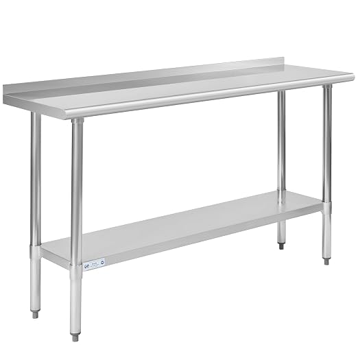 Hally Stainless Steel Table for Prep & Work 18 x 60 Inches, NSF Commercial by HallySinksTablesH