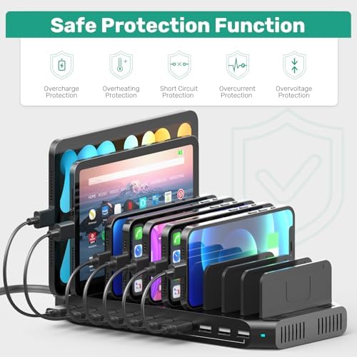 SUIDEK 10-Port Multi Charging Station, 60W USB Tablet Charging Station