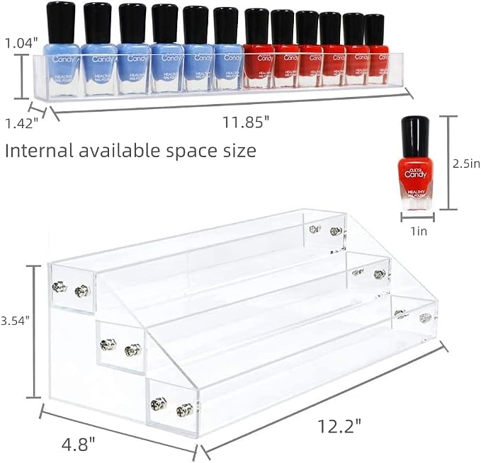Kingtaily 3 Layers Stand Shelf Holder Clear Acrylic Rack - Image 5