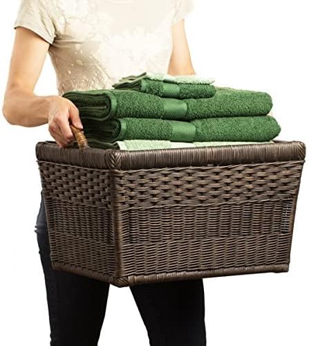 The Basket Lady Lift-Off Lid Wicker Storage Basket, 20 in L x 15 in W x 14 in H - Image 8