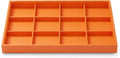 Oirlv Luxury Leather Jewelry Tray Orange Stackable Jewelry Drawer Organizer by Oirlv