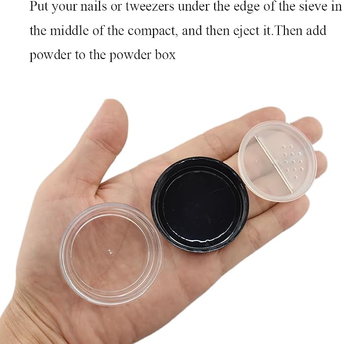 HAHIYO 2P 10ml/0.34oz Plastic Empty Travel Powder Container Small Loose Powders - Image 6