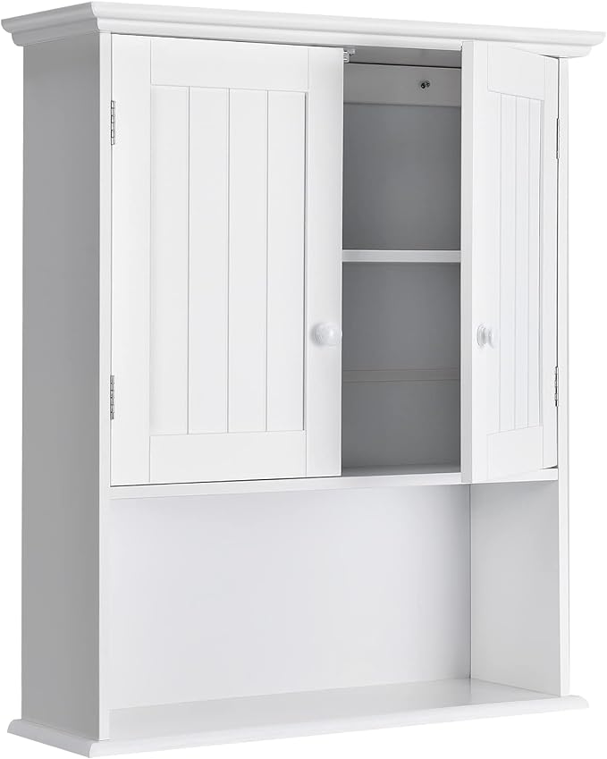Tangkula Wall Mount Bathroom Cabinet Wooden Medicine Cabinet Storage Organizer by TANGKULA