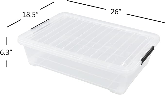Morcte 40 Quart Plastic Underbed Storage Boxes, 3 Pack - Image 2