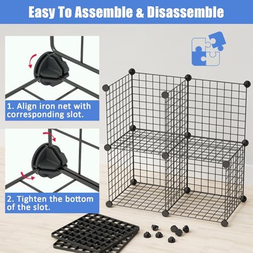 Stackable Hard Hat Storage Rack, White Iron Wire - 32 Grids