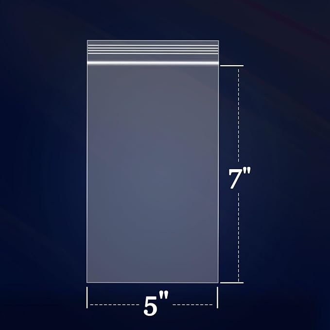 iMailer - 200 Count - 5" x 7" Small Zip Bags - Clear Reclosable Zip Plastic - Image 2