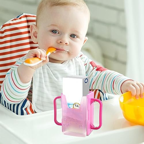Milk Box Holder, PP Milk Box Cup Holder, No Squeeze Juice Box, Spill Proof Milk Carton Holder, Portable Juice Bag Length Adjustable, Spill Proof Milk Carton Holder for Home, Car, Traveling