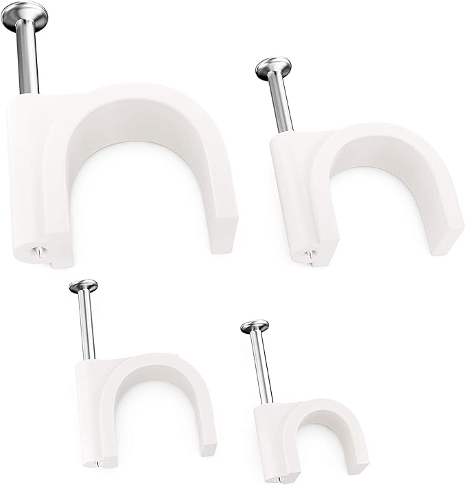 Pro-Grade, Cable Clips with Steel Nails 6mm, 12mm Size Wire Holders and Tacks by Unknown