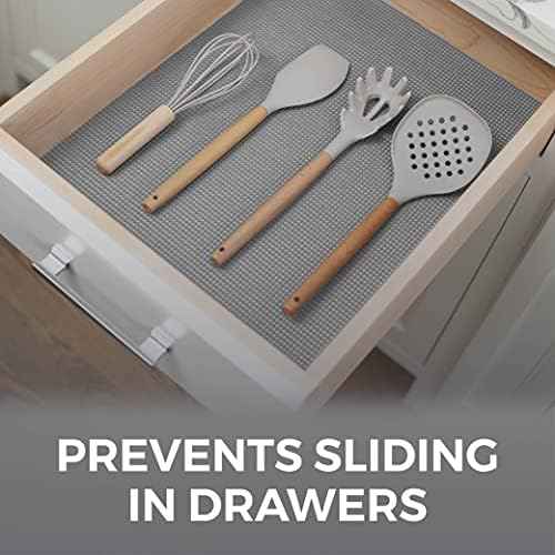 HOME GENIE Shelf Drawer and Cabinet Liner, Non Adhesive, 12x20 Soft Gray
