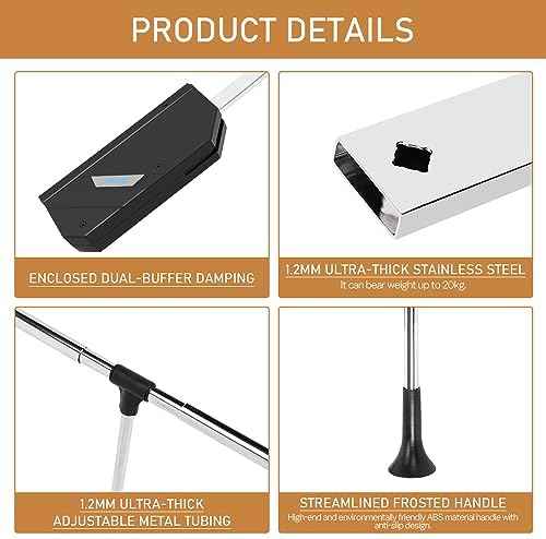 Pull Down Closet Rod, Stainless Steel Adjustable 26''-35'', 60 lbs Capacity